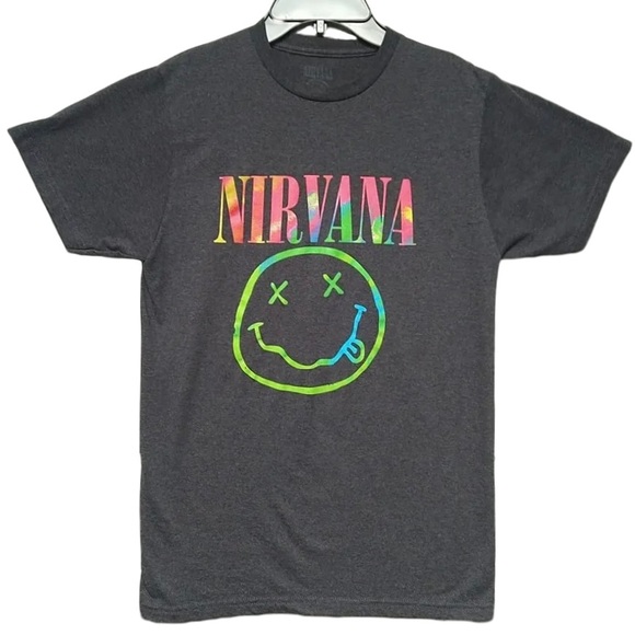 Nirvana Smile Short Sleeve T-shirt Tie Dye Graphic Rock Goth Hippie Retro Grunge - Picture 8 of 12